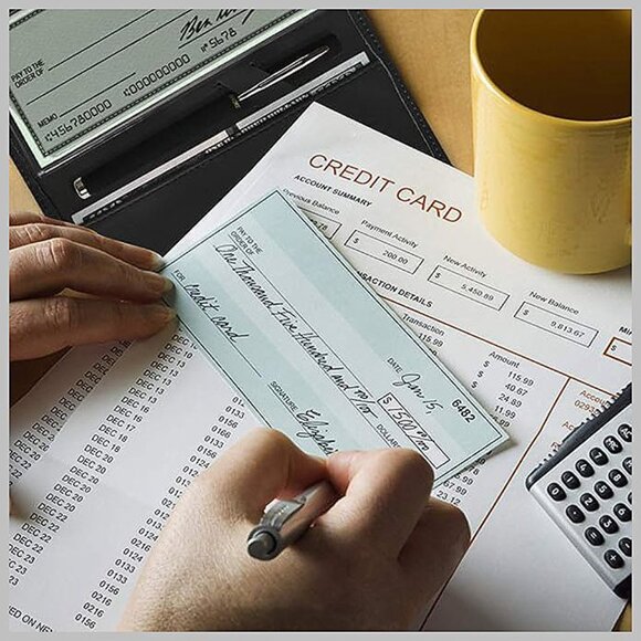 Leather Checkbook Cover for Men and Women Black - Picture 6 of 7